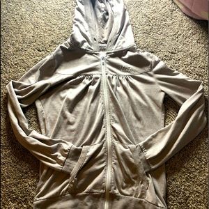 Grey Vans jacket with white zipper